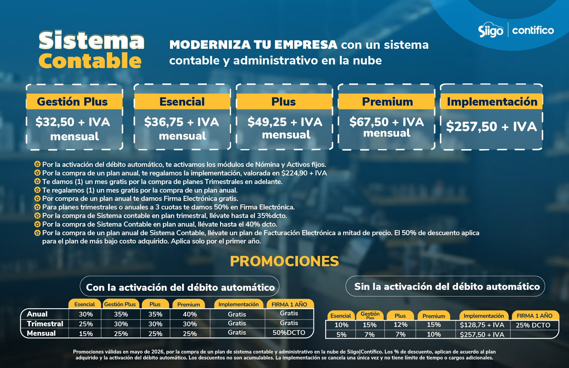 Términos y Condiciones Sistema administrativo contable